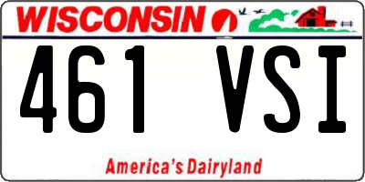 WI license plate 461VSI