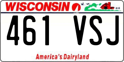 WI license plate 461VSJ