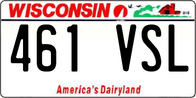 WI license plate 461VSL