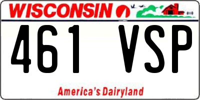 WI license plate 461VSP
