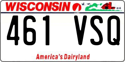 WI license plate 461VSQ