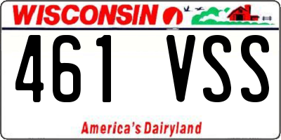WI license plate 461VSS