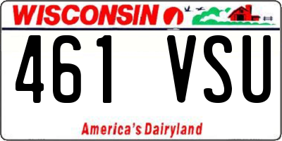 WI license plate 461VSU