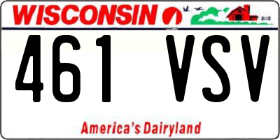 WI license plate 461VSV