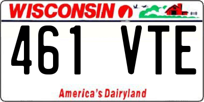 WI license plate 461VTE