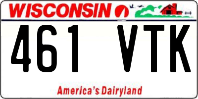 WI license plate 461VTK