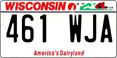 WI license plate 461WJA