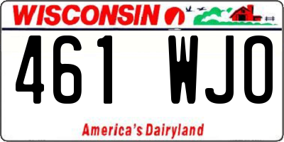 WI license plate 461WJO
