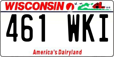 WI license plate 461WKI