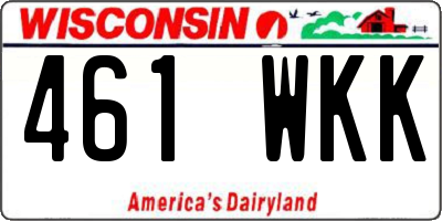 WI license plate 461WKK
