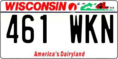 WI license plate 461WKN
