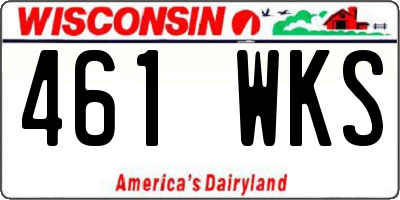 WI license plate 461WKS