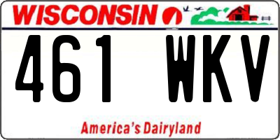 WI license plate 461WKV