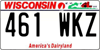 WI license plate 461WKZ