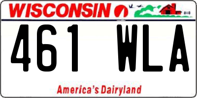 WI license plate 461WLA