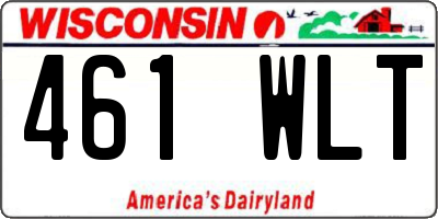 WI license plate 461WLT
