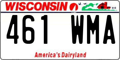 WI license plate 461WMA