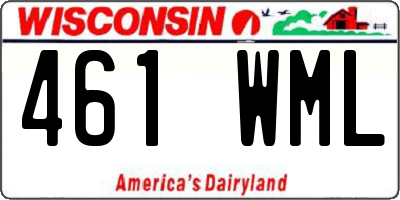 WI license plate 461WML
