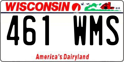 WI license plate 461WMS