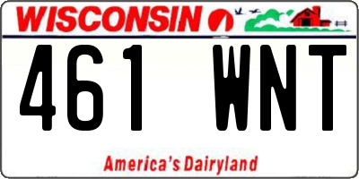 WI license plate 461WNT