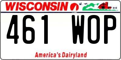 WI license plate 461WOP