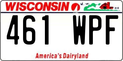 WI license plate 461WPF