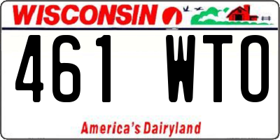 WI license plate 461WTO