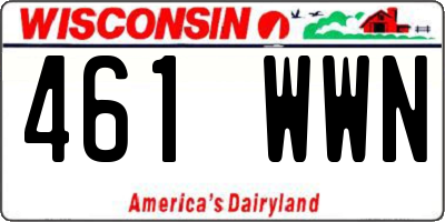 WI license plate 461WWN