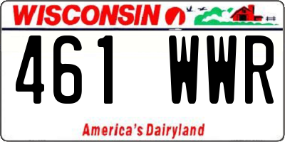 WI license plate 461WWR