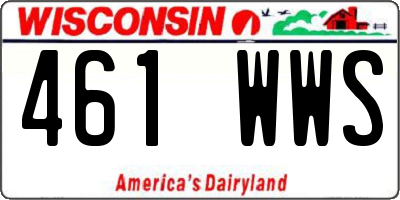 WI license plate 461WWS