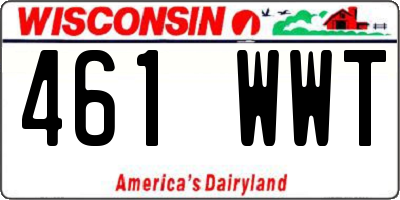 WI license plate 461WWT