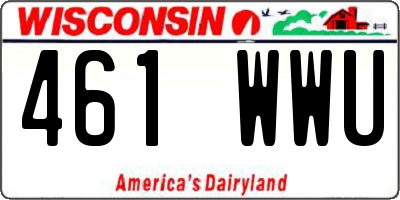 WI license plate 461WWU