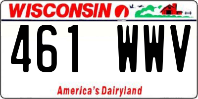 WI license plate 461WWV