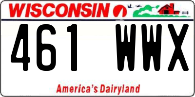 WI license plate 461WWX