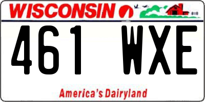 WI license plate 461WXE
