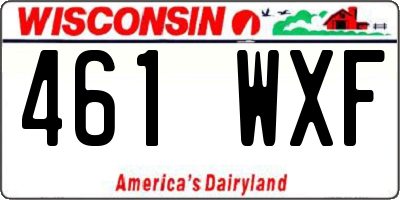 WI license plate 461WXF