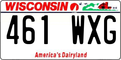 WI license plate 461WXG