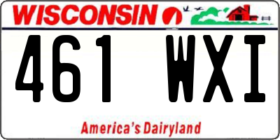 WI license plate 461WXI