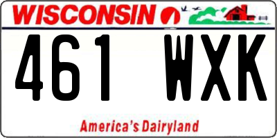 WI license plate 461WXK