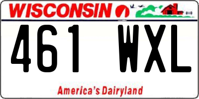 WI license plate 461WXL