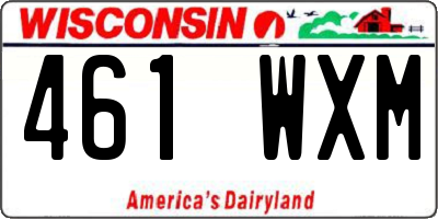WI license plate 461WXM