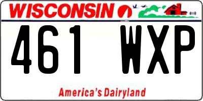 WI license plate 461WXP