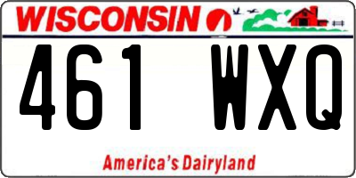 WI license plate 461WXQ