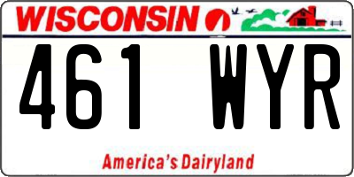 WI license plate 461WYR