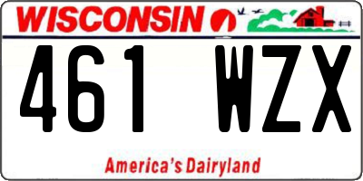 WI license plate 461WZX