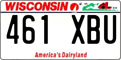 WI license plate 461XBU