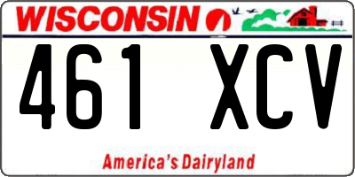WI license plate 461XCV