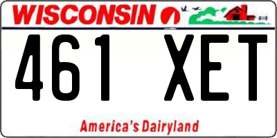 WI license plate 461XET
