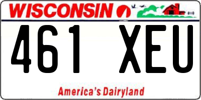 WI license plate 461XEU
