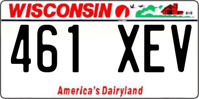 WI license plate 461XEV